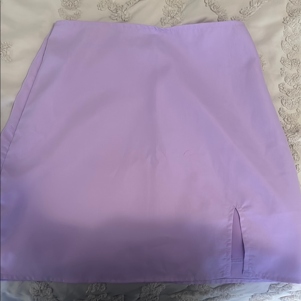 Lavender Mini Skirt with Side Slit